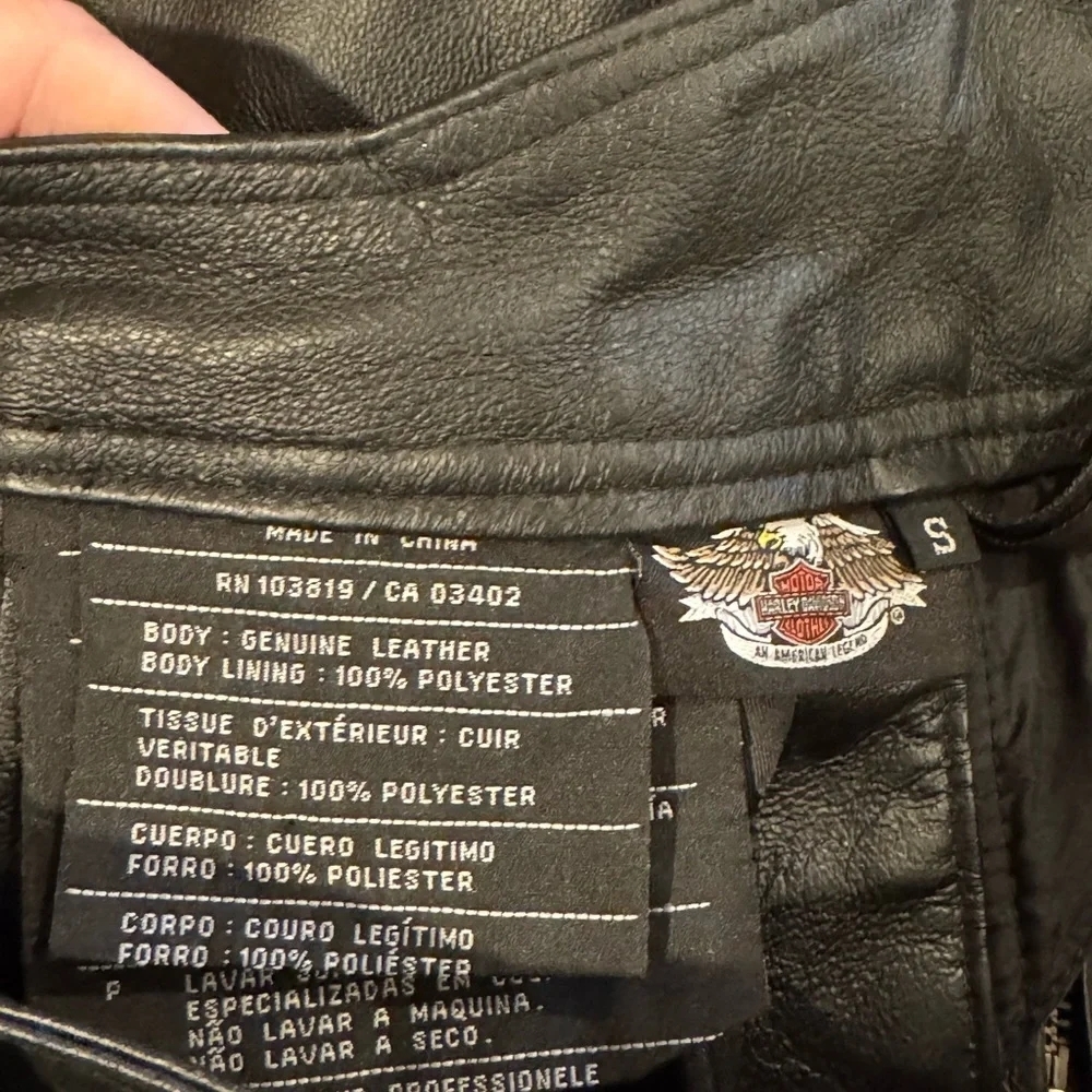 Harley Davidson Black Leather Motorcycle Chaps - Picture 5 of 6